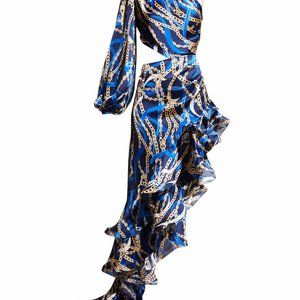 Bronx and Banco Hanne One-Sleeve Tiered Ruffle Gown Size S